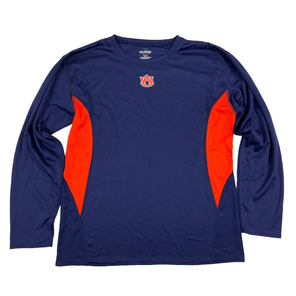 Pro Edge Knights Apparel Sz L Blue Orange Auburn University Tigers T-Shirt L/S